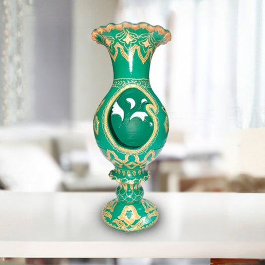 Aromaise green decorative clay incense holder vase stand