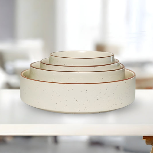 cream ceramic deep serving dish set of 4 elegant serveware for snacks meals salads and stylish dining presentation