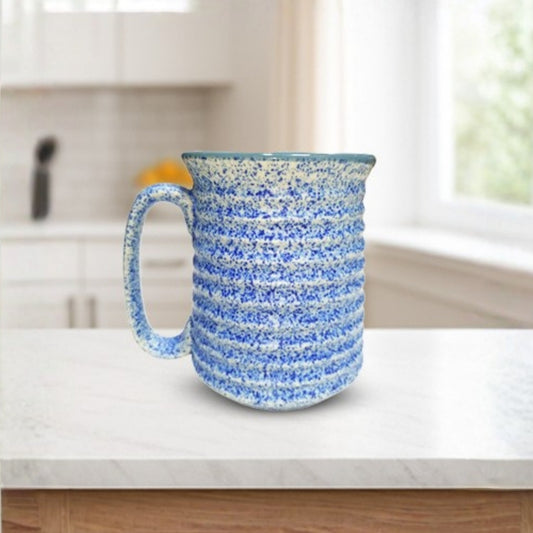 grey edge blue speckled ceramic mug set of 2 cylindrical tea and coffee mugs durable glazed finish