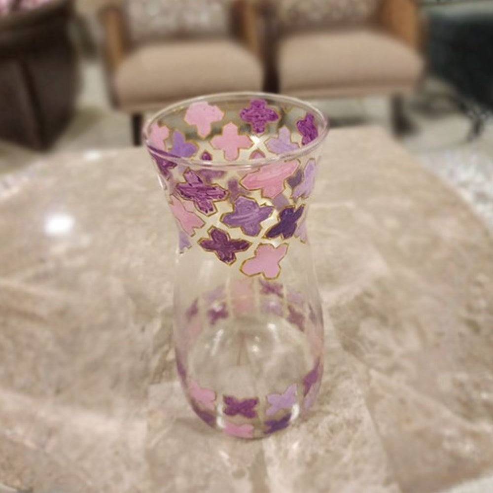 Gulmohar pink decorative floral glass flower vase