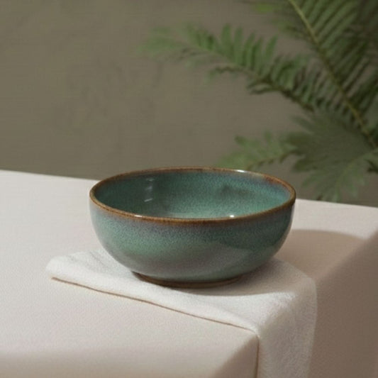 ocean green ceramic round bowl set of 2 for serving snacks salads desserts and daily dining use