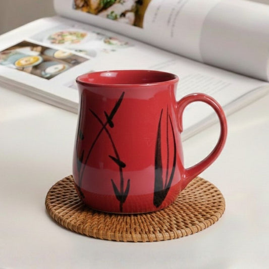 crimson noir ceramic coffee mug set of 6 for tea coffee bold modern design