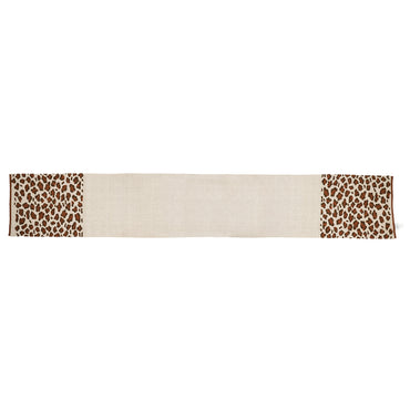 Royal Print – Beige Tablerunner with Bold Leopard Print Paneling