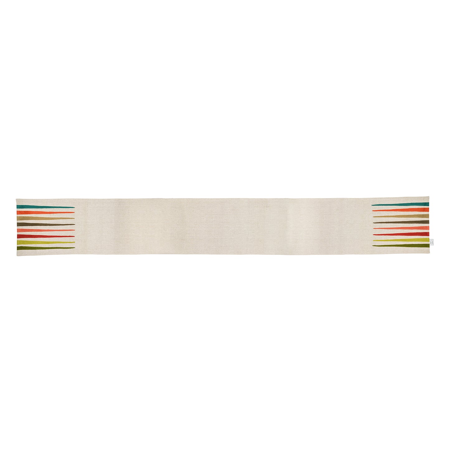 Back Gammon Embroidered Table Runner & Placemats Set of 5 with Earthy Bauhaus Embroidery
