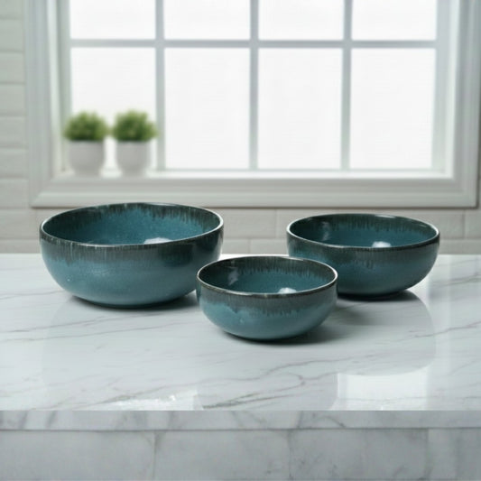 Teal Green Bowl Set of 3