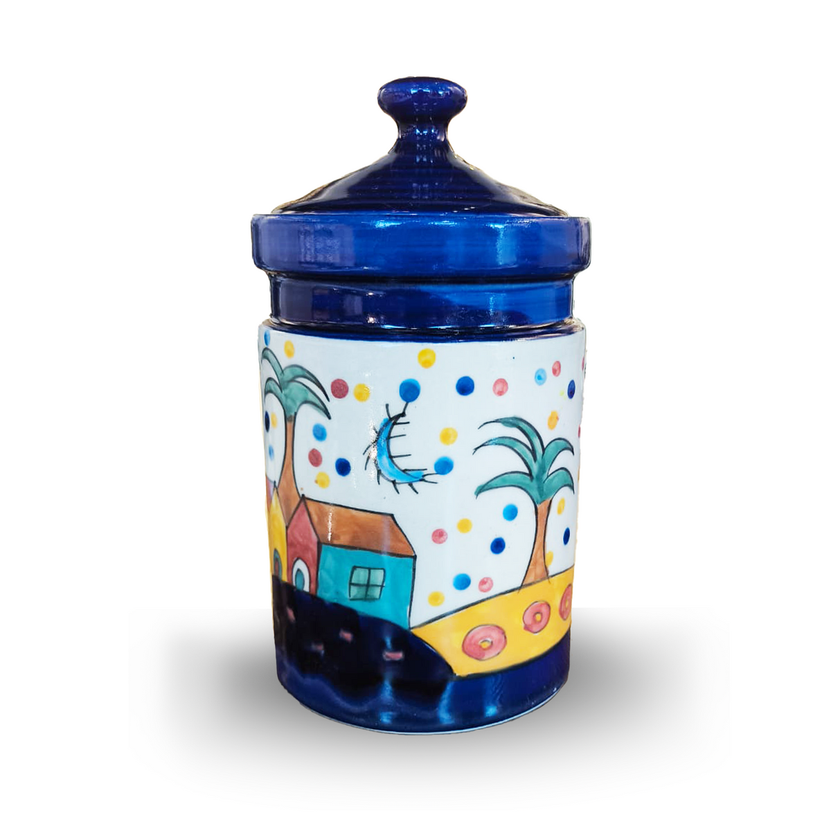 Turkish Ceramic Jar with Lid U2