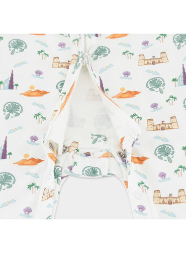 Baby Boys and Girls UAE 100% Organic Cotton Loose Fit Peek-a-Boo Flap Sleepsuit