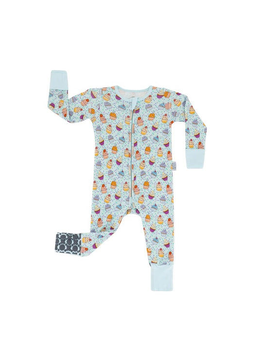 Baby Boys and Girls Cupcake 100% Organic Cotton Loose Fit Convertible Footies Sleepsuit