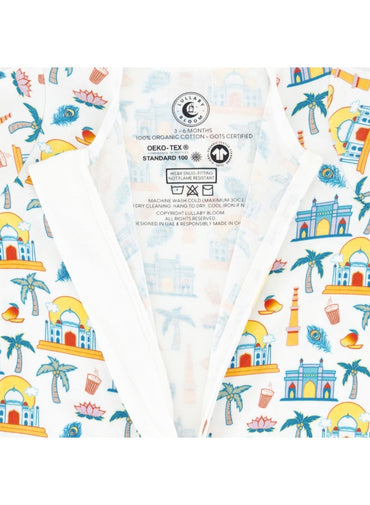 Baby Boys and Girls India 100% Organic Cotton Loose Fit Peek-a-Boo Flap Sleepsuit