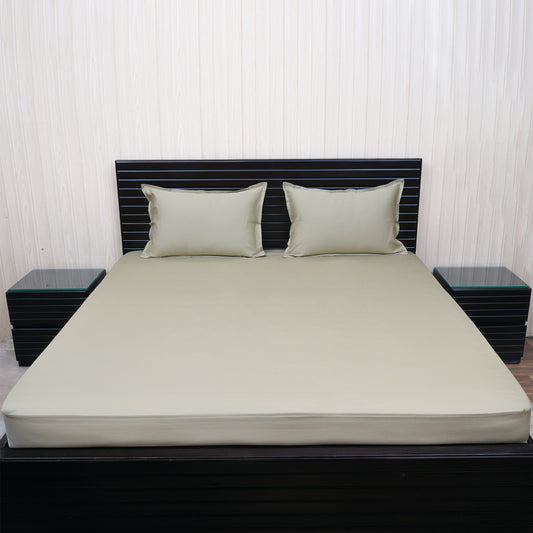 Royal Beauty-Queen Size Taupe Cotton Bedsheet Set