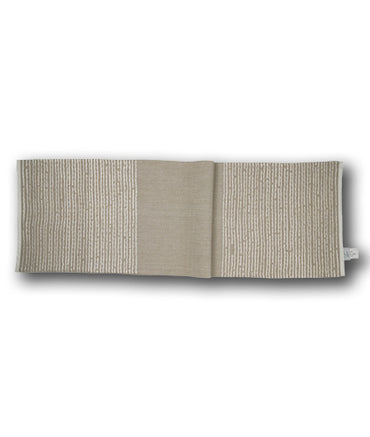 White Furrows Tablerunner – Beige Chambray Tablerunner with Soft Woven Stripe Panels