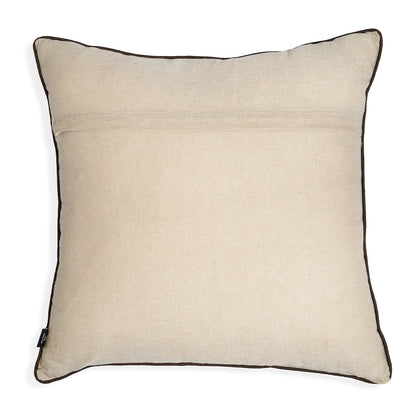 On the Prowl - Beige Cushion with Side Profile Embroidered Tiger in Earthy tones