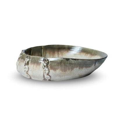 Ivory Oval Button Bowl Set of 2