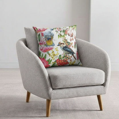 Printed Polyvelvet Birds of Eden Cushion Cover 45x45 cm