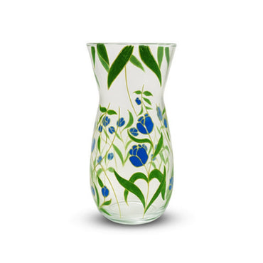 Gulmohar Green Floral Glass Vase