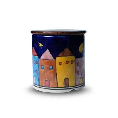 Blue Houses Jar Set of 2