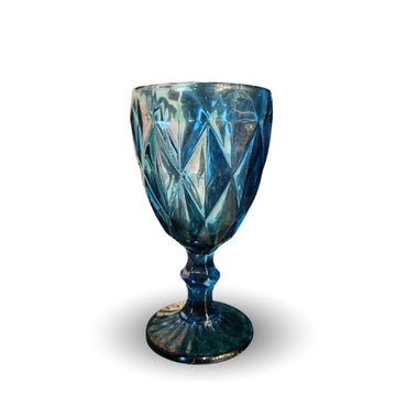 Dark Blue Glass Goblet Set of 6