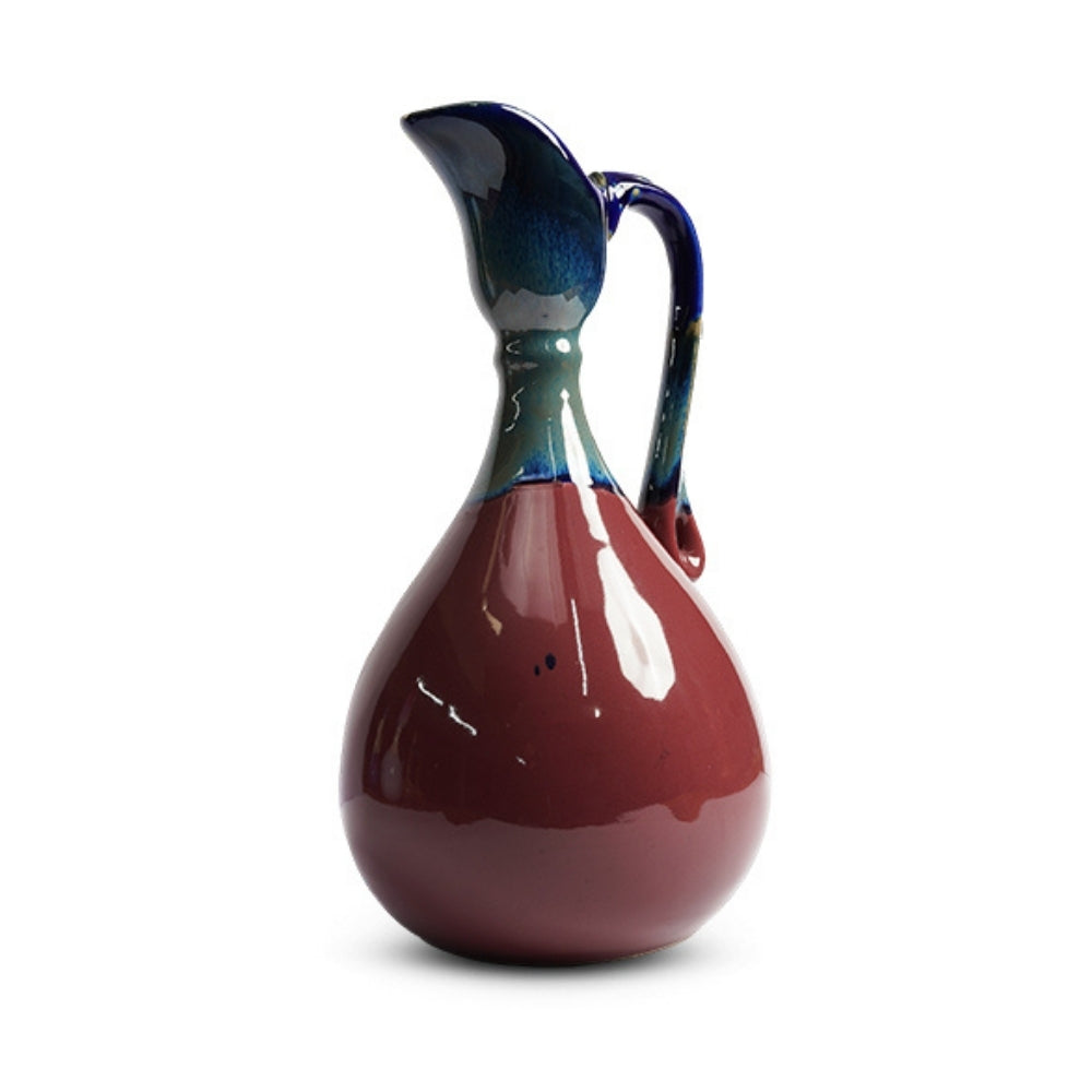 Oriental Maroon And Blue Pitcher