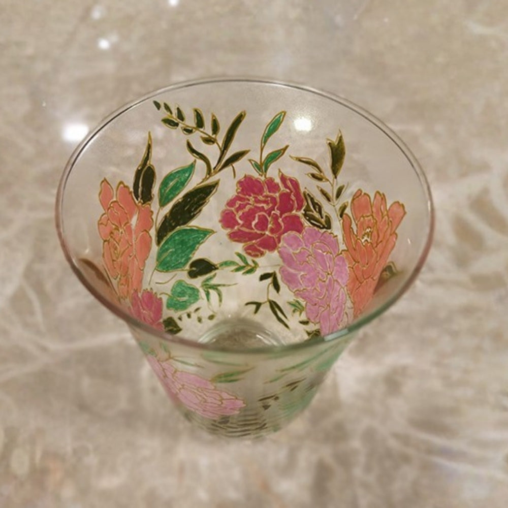 Gulmohar Multicolor Floral Glass Vase
