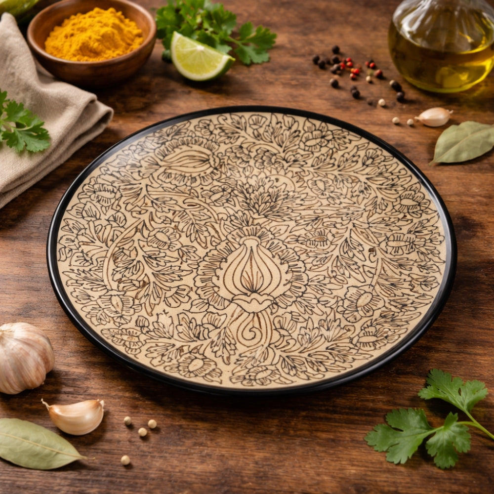 Kalamkari Ceramic Full Plate Set of 6