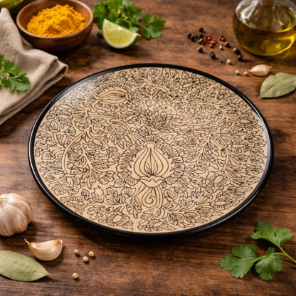 Kalamkari Ceramic Full Plate Set of 6