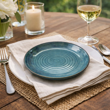 Deep Sea Green Ceramic Quarter Plate Set of 6