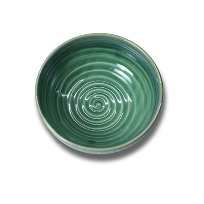 Green Embossed Round Bowl Set of 2