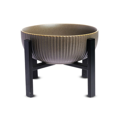 Brown Round Bowl with Black Stand