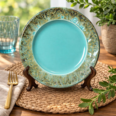 Royal Turquoise Ceramic Quarter Plate Set of 6