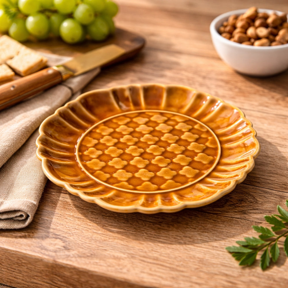 Mustard Ceramic Snack Plate