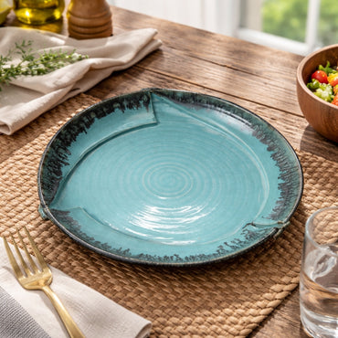 Ocean Blue Ceramic Cut Plate
