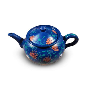 Samowar Dark Blue Floral Round Kettle
