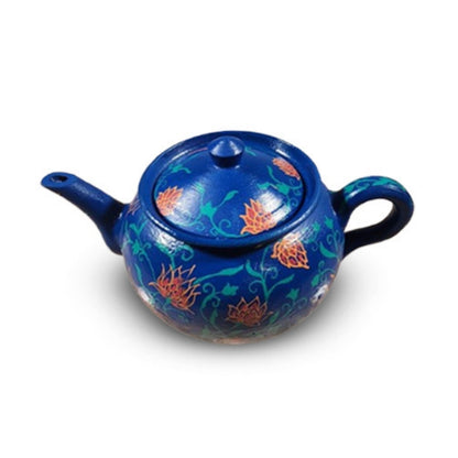 Samowar Dark Blue Floral Round Kettle
