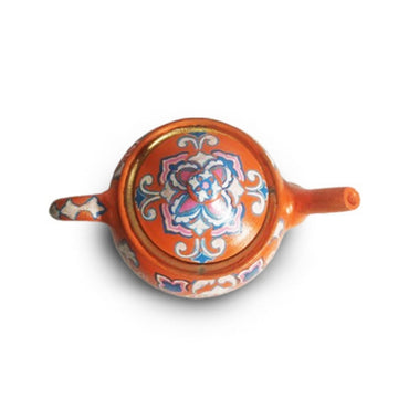 Samowar Orange Floral Round Kettle