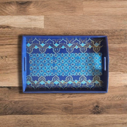 Blue Floral Tray