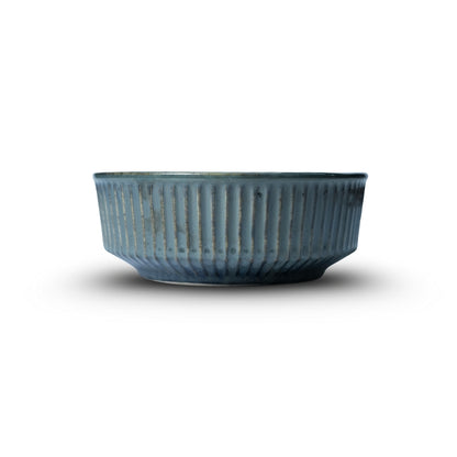 Ribbed Ceramic Serving Bowl U4