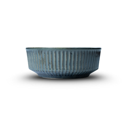 Ribbed Ceramic Serving Bowl U4