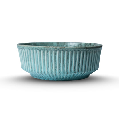 Ribbed Ceramic Serving Bowl U5