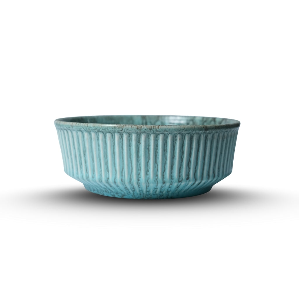 Ribbed Ceramic Serving Bowl U3