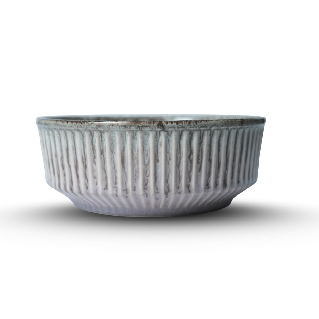 Ribbed Ceramic Serving Bowl U5