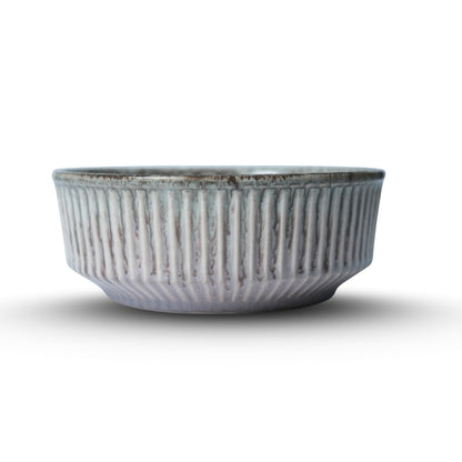 Ribbed Ceramic Serving Bowl U5