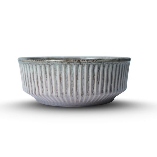 Ribbed Ceramic Serving Bowl U5