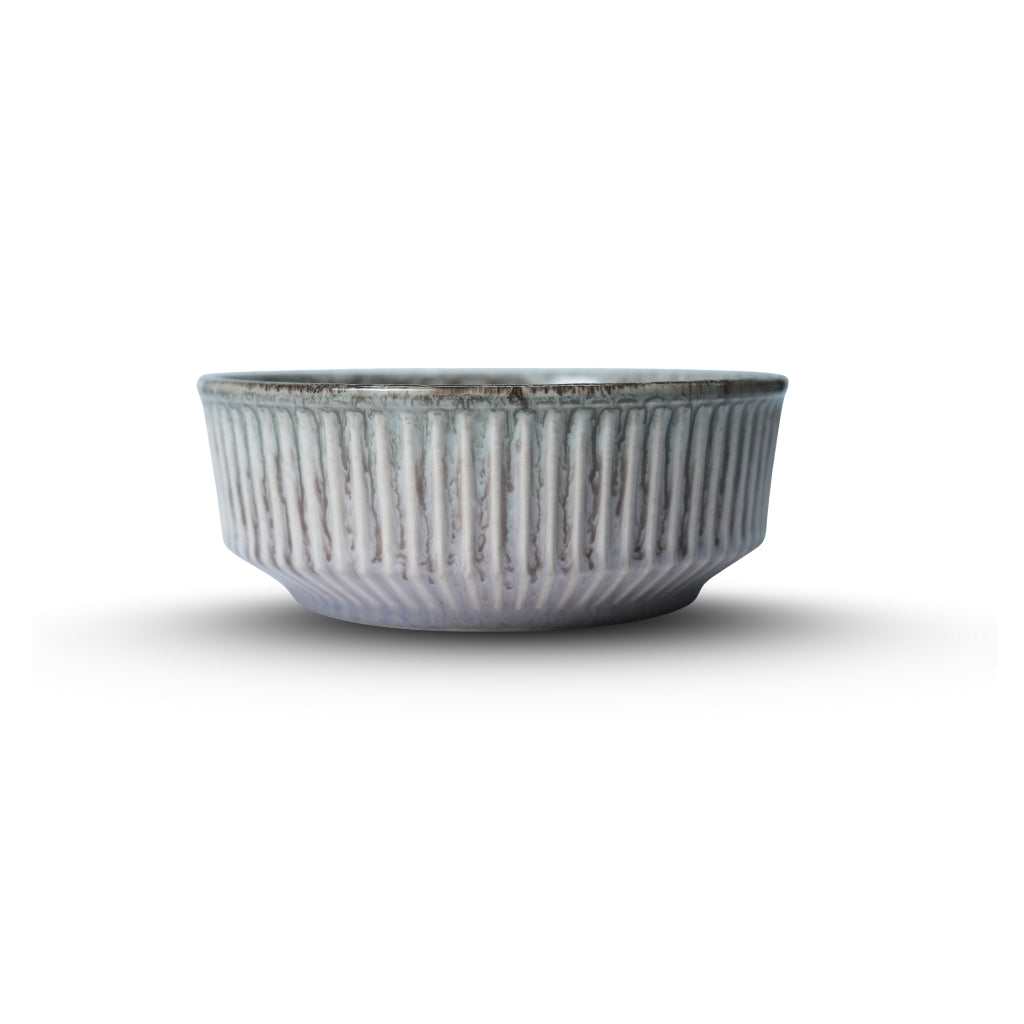 Ribbed Ceramic Serving Bowl U3