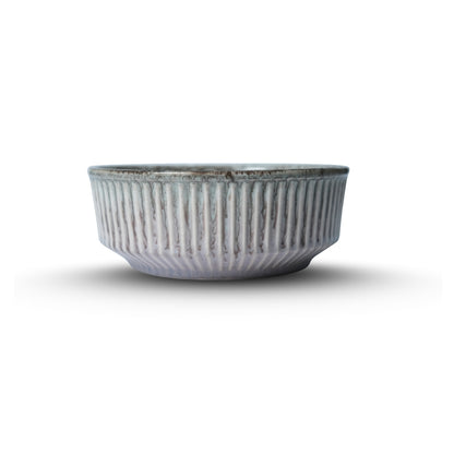 Ribbed Ceramic Serving Bowl U3