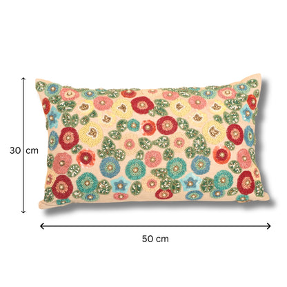 Cotton Chambray Multicolor Radiance Meadow Cushion Cover 50x30 cm
