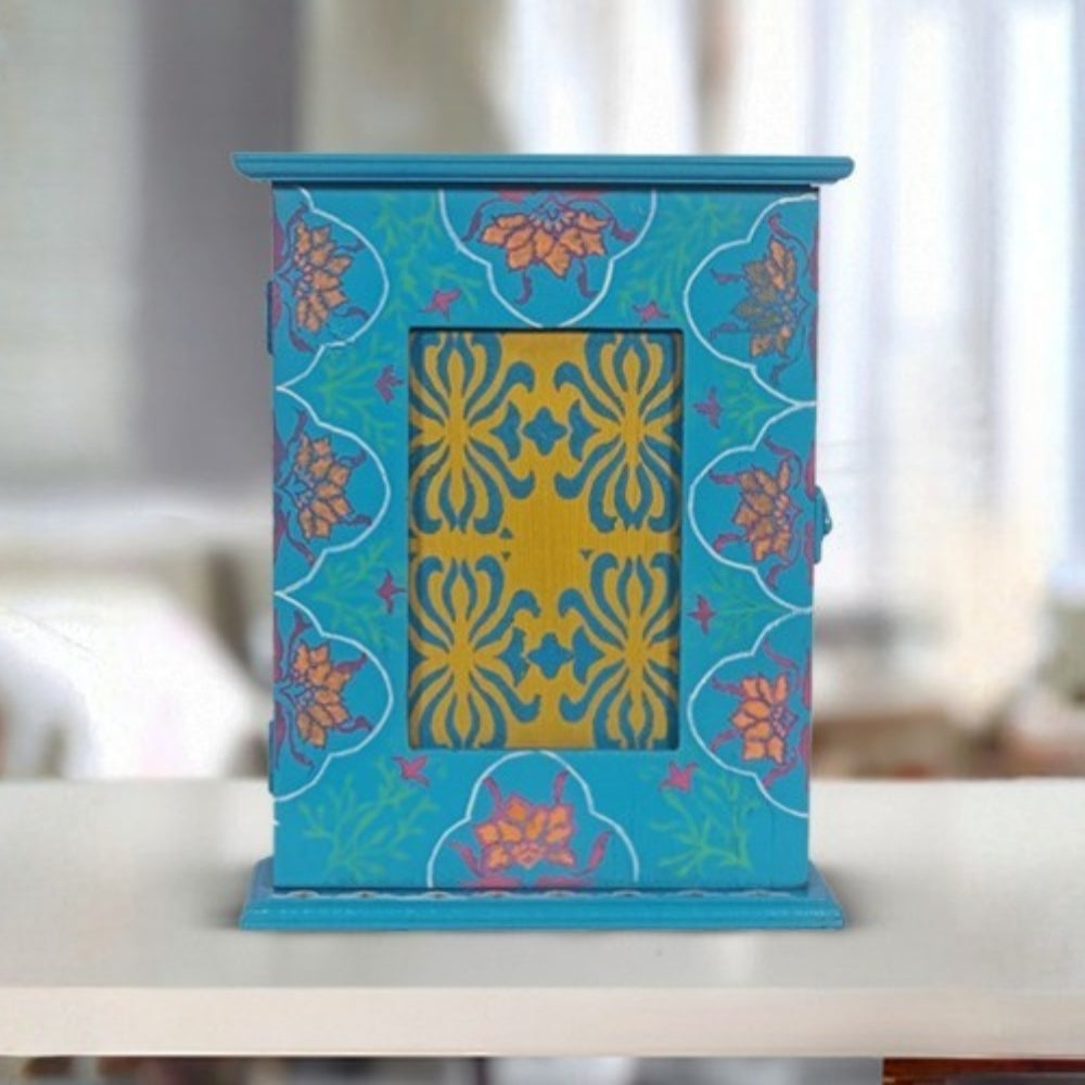 Sky Blue Floral Key Box