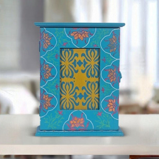 Sky Blue Floral Key Box