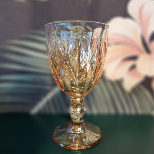 Golden Glass Goblet Set of 6