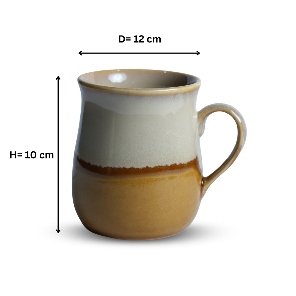 Honey Brown Ceramic Coffee Mug Set of 6
