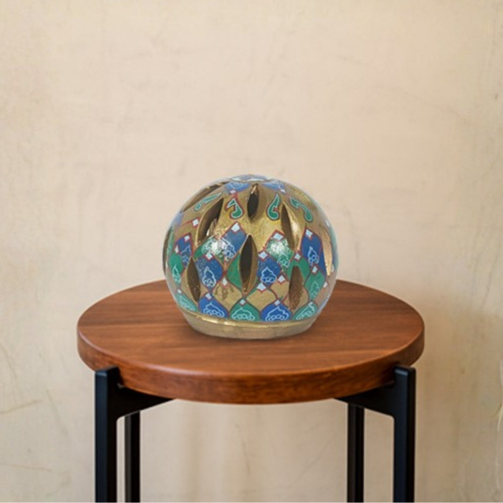 Qandeel Golden Ceramic Lantern